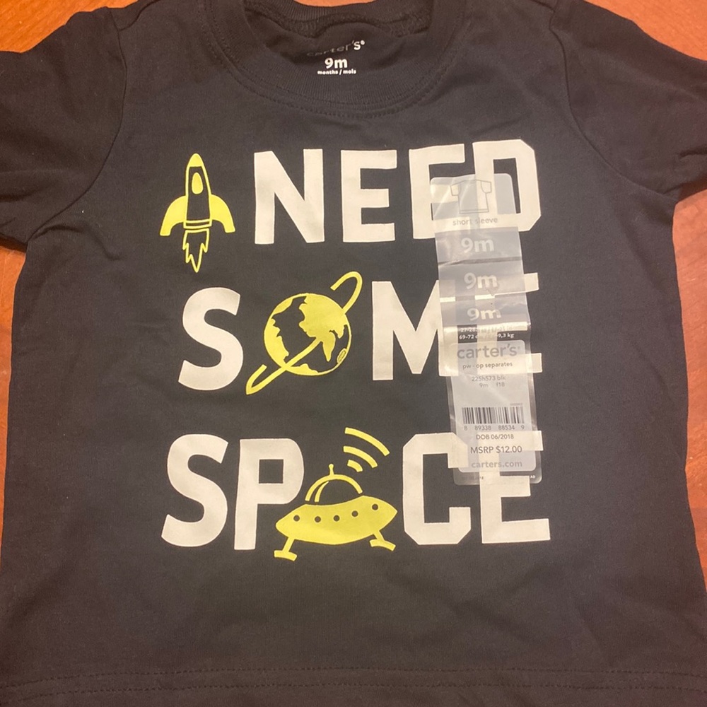 Need some space 9months kids tee shirt